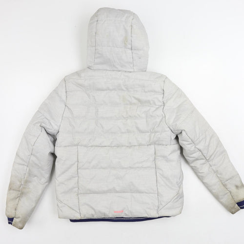 Wedze Girls Grey Puffer Jacket Jacket Size 12 Years Zip - Technical Waterproof Windproof Hooded