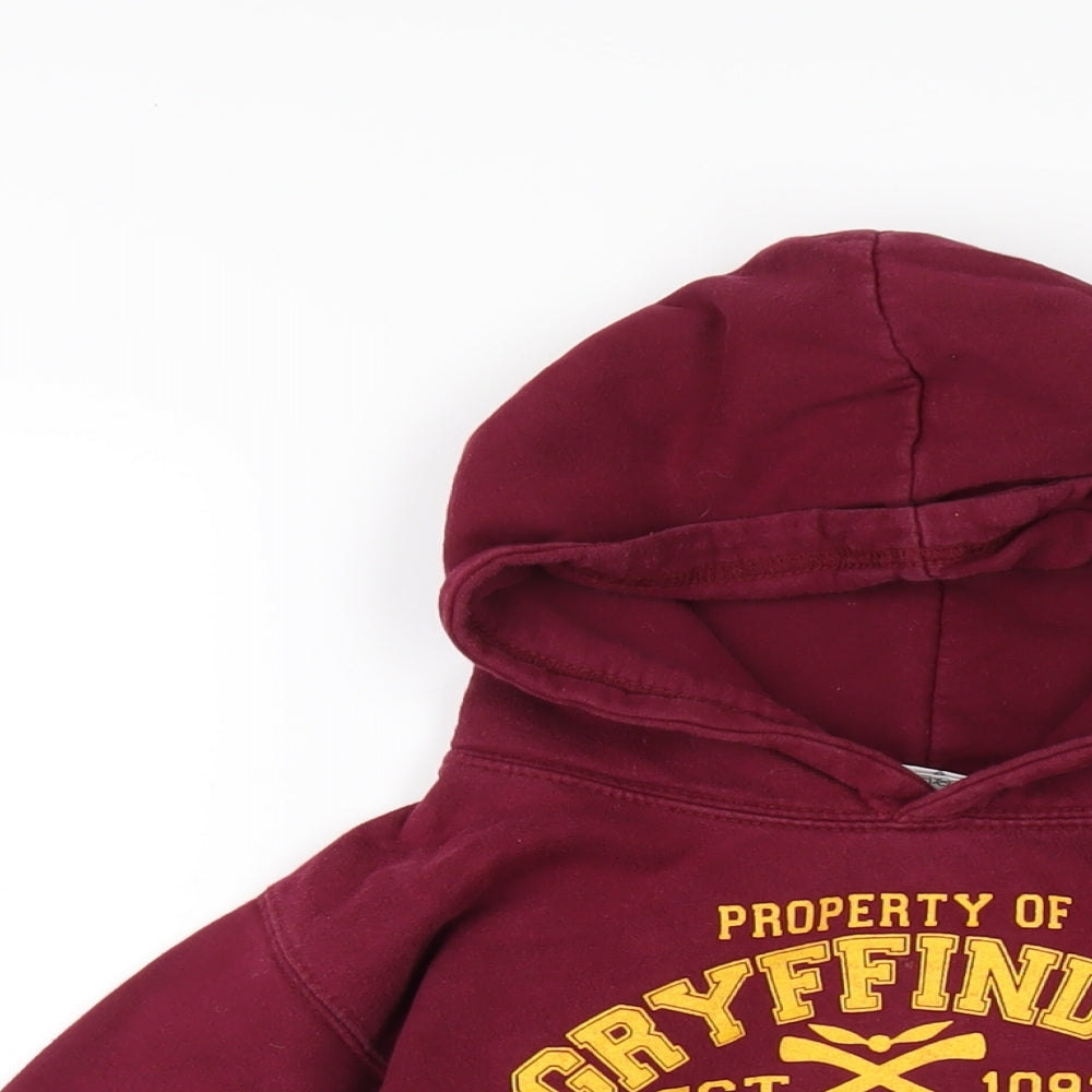 Harry Potter Boys Red Cotton Pullover Hoodie Size 9-10 Years Pullover - Gryffindor