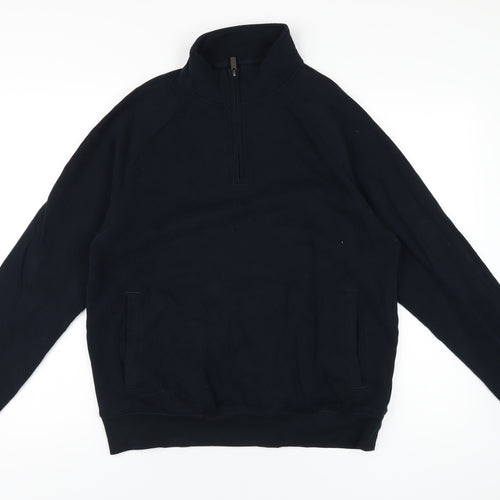 Marks and Spencer Mens Blue Cotton Pullover Sweatshirt Size M