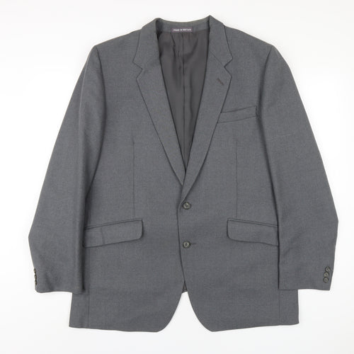 Dunn & Co Mens Grey Polyester Jacket Blazer Size 46 Regular