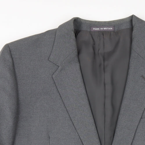 Dunn & Co Mens Grey Polyester Jacket Blazer Size 46 Regular