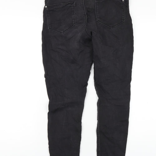Dorothy Perkins Womens Black Cotton Skinny Jeans Size 12 L28 in Regular Zip