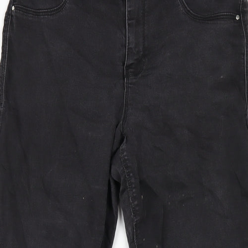 Dorothy Perkins Womens Black Cotton Skinny Jeans Size 12 L28 in Regular Zip