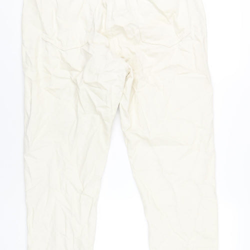 Pull&Bear Womens Ivory Cotton Straight Jeans Size 36 in L27 in Regular Zip
