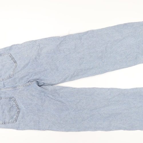 Denim & Co. Womens Blue Cotton Straight Jeans Size 12 L32 in Regular Zip