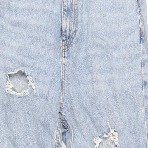 Denim & Co. Womens Blue Cotton Straight Jeans Size 12 L32 in Regular Zip