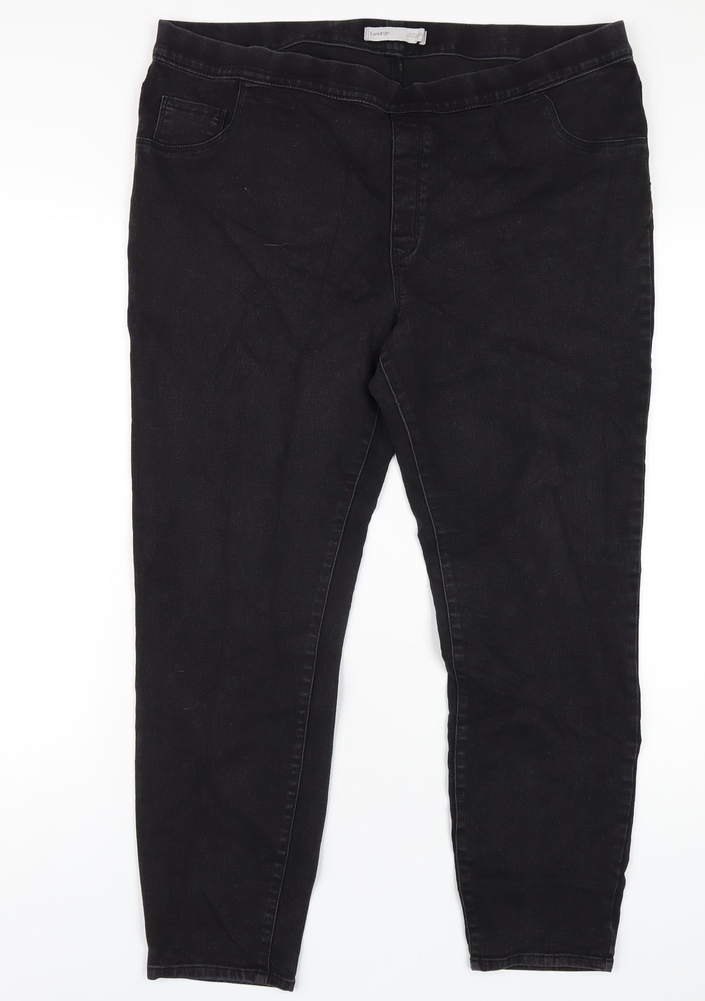 George Womens Black Cotton Jegging Jeans Size 20 L27 in Regular