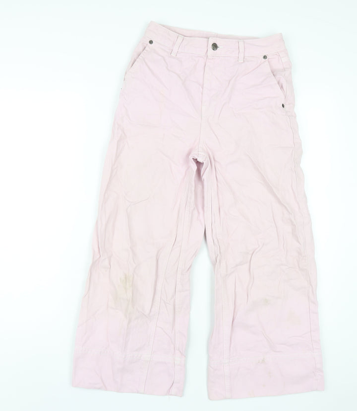 Topshop Womens Pink Polyester Wide-Leg Jeans Size 26 in L32 in Regular Zip