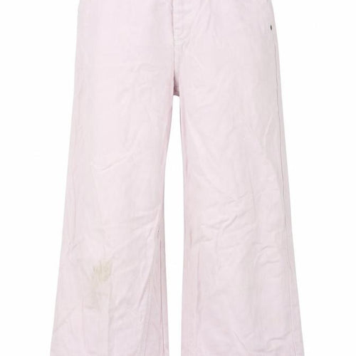 Topshop Womens Pink Polyester Wide-Leg Jeans Size 26 in L32 in Regular Zip