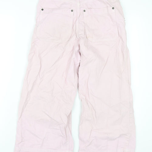 Topshop Womens Pink Polyester Wide-Leg Jeans Size 26 in L32 in Regular Zip