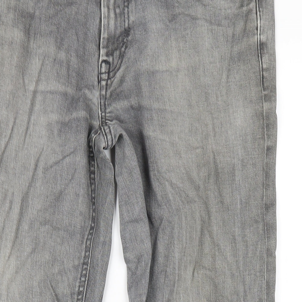 Red Herring Mens Grey Cotton Straight Jeans Size 32 in L28 in Regular Zip