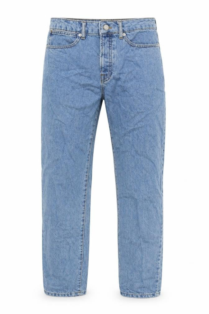 Topman Mens Blue Cotton Straight Jeans Size 30 in L32 in Regular Button