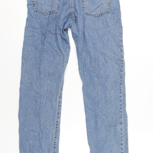 Topman Mens Blue Cotton Straight Jeans Size 30 in L32 in Regular Button