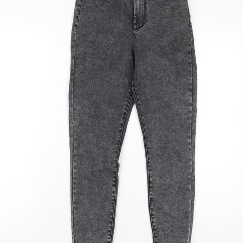 Denim & Co. Womens Grey Cotton Skinny Jeans Size 10 L27 in Regular Zip