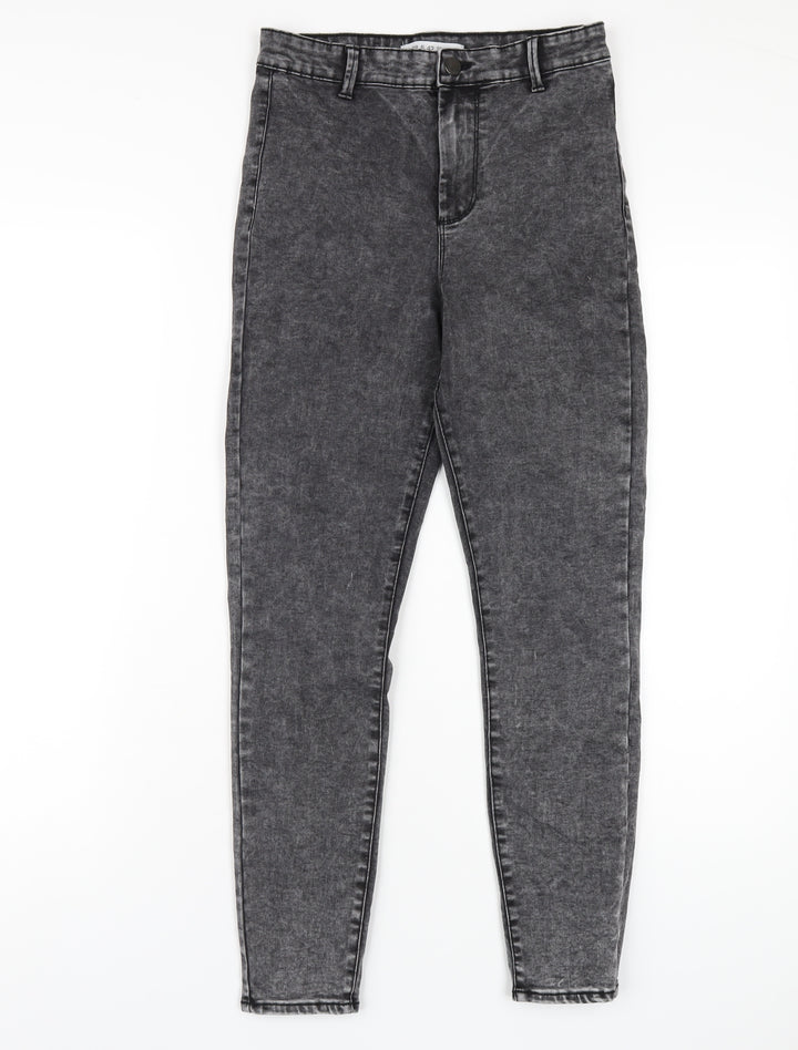 Denim & Co. Womens Grey Cotton Skinny Jeans Size 10 L27 in Regular Zip