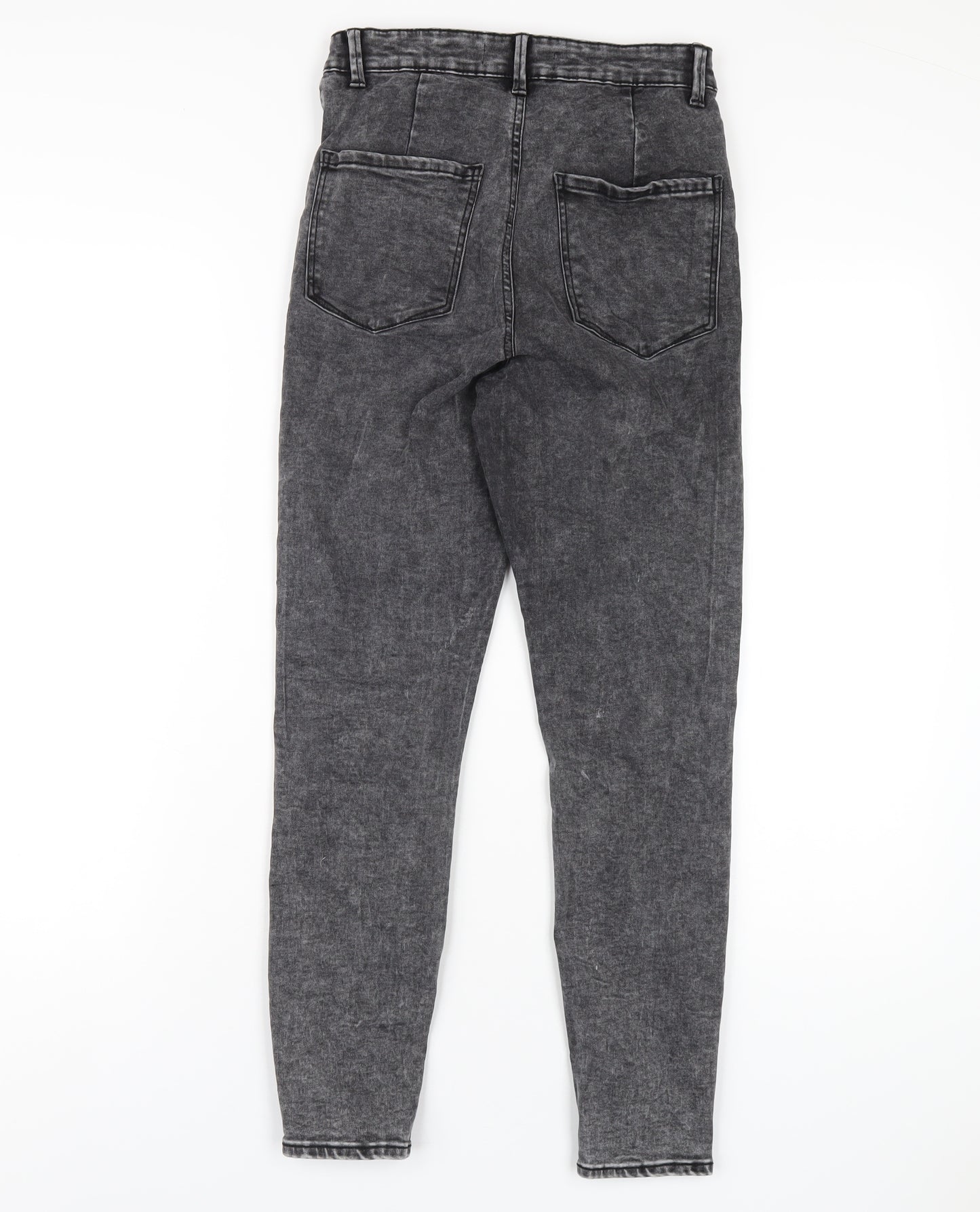 Denim & Co. Womens Grey Cotton Skinny Jeans Size 10 L27 in Regular Zip