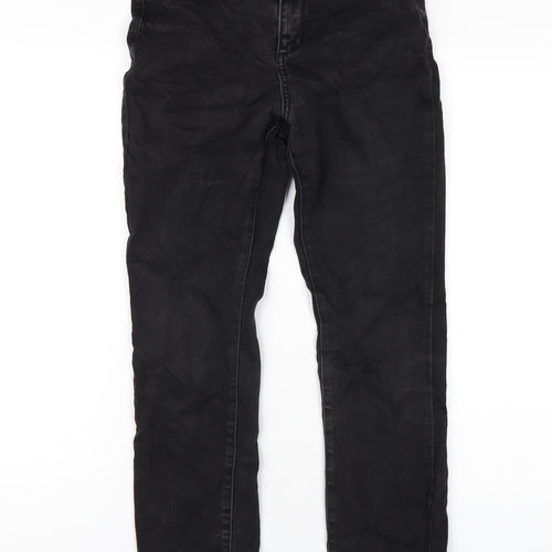 F&F Womens Black Cotton Straight Jeans Size 28 in L28 in Regular Zip