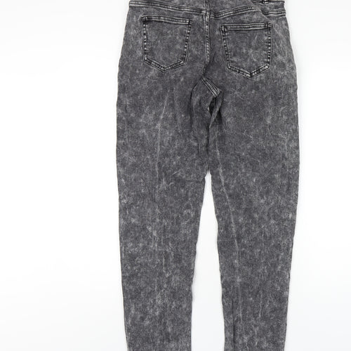 TU Womens Grey Cotton Boyfriend Jeans Size 12 L30 in Regular Zip