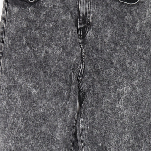 TU Womens Grey Cotton Boyfriend Jeans Size 12 L30 in Regular Zip