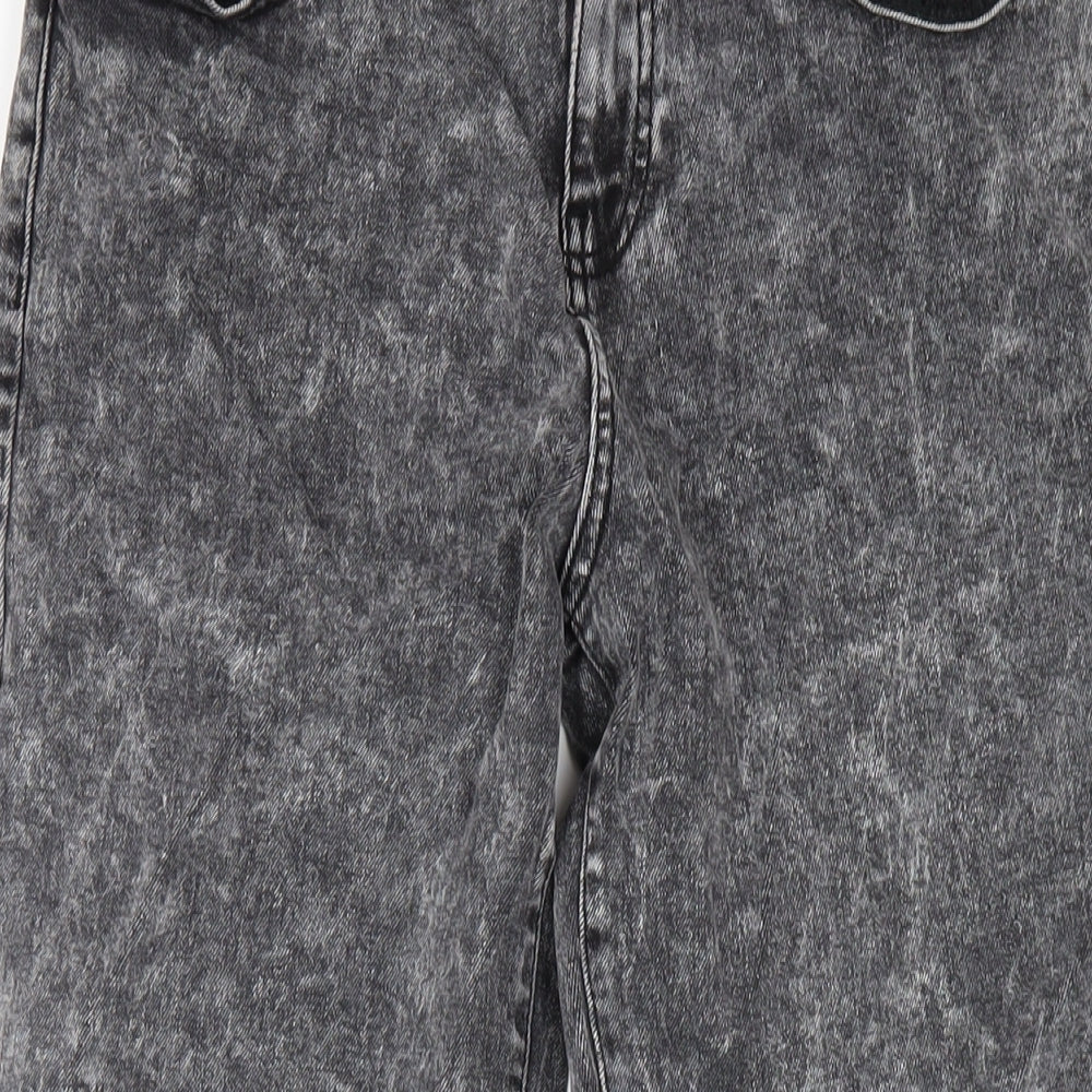 TU Womens Grey Cotton Boyfriend Jeans Size 12 L30 in Regular Zip