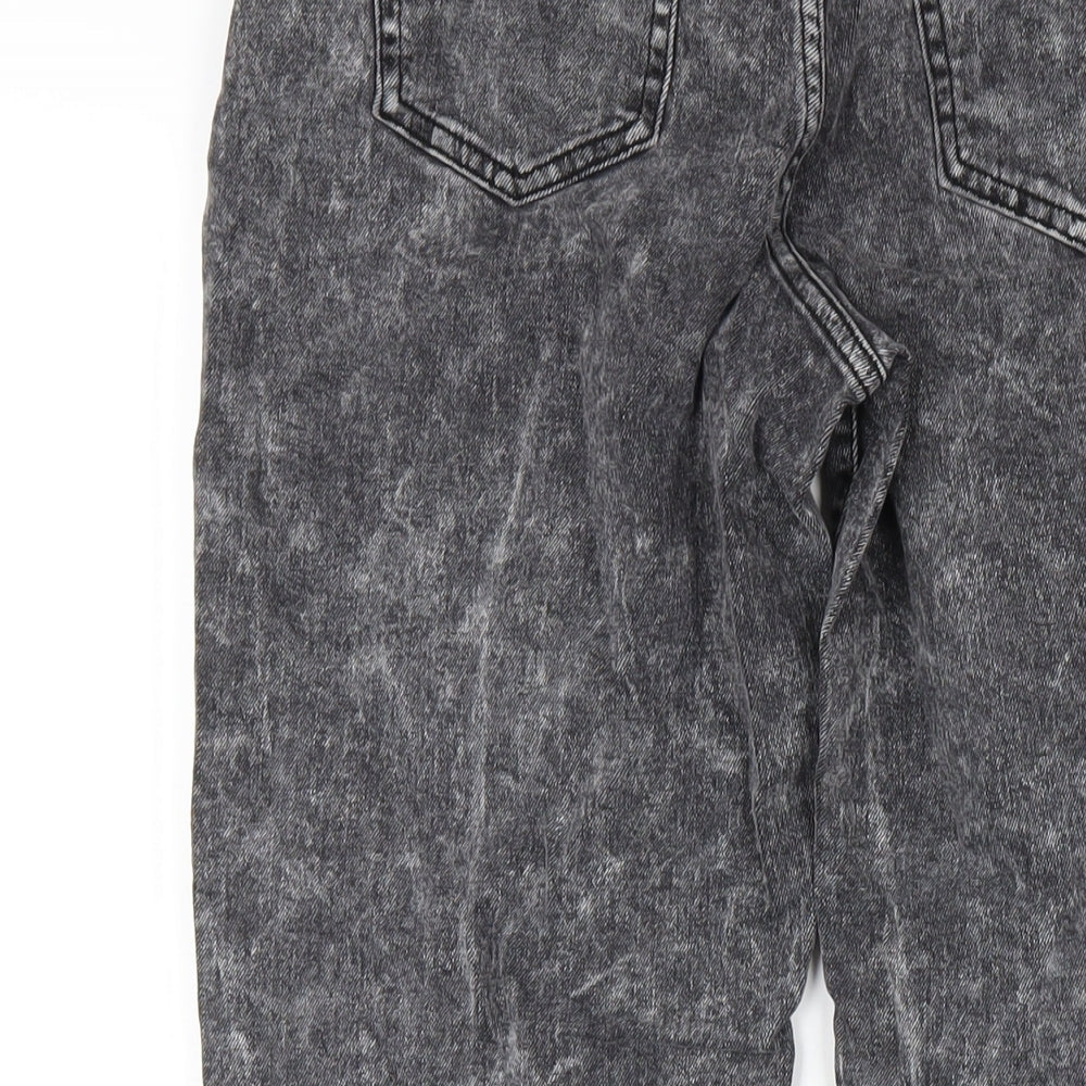 TU Womens Grey Cotton Boyfriend Jeans Size 12 L30 in Regular Zip