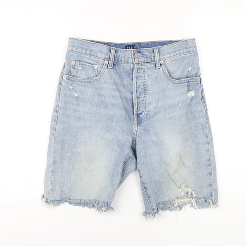Gap Womens Blue Cotton Bermuda Shorts Size 28 in L8 in Regular Button