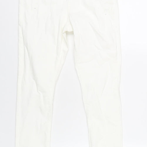 Denim & Co. Womens White Cotton Skinny Jeans Size 12 L28 in Regular Zip