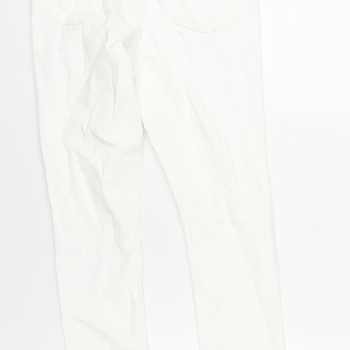 Denim & Co. Womens White Cotton Skinny Jeans Size 12 L28 in Regular Zip