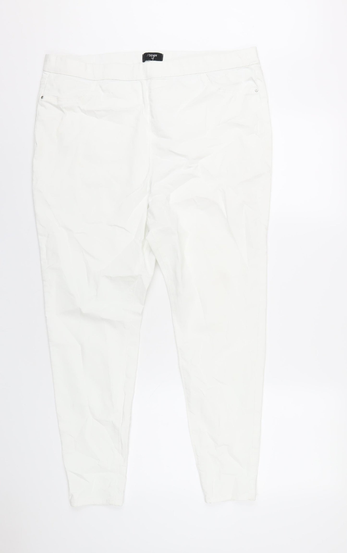 Matalan Womens White Cotton Jegging Jeans Size 18 L28 in Regular