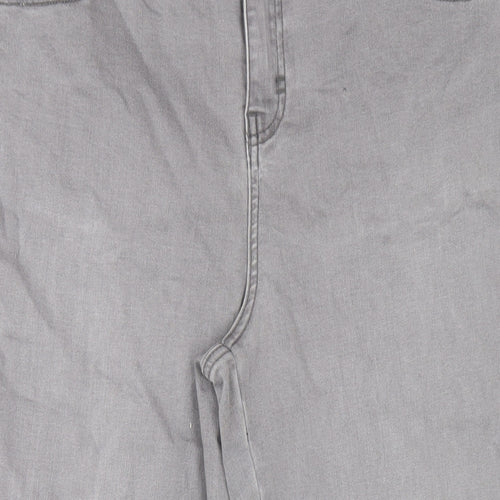 TU Womens Grey Cotton Skinny Jeans Size 16 L27 in Regular Zip