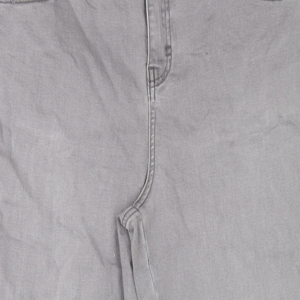 TU Womens Grey Cotton Skinny Jeans Size 16 L27 in Regular Zip