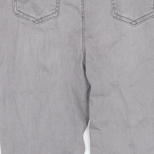 TU Womens Grey Cotton Skinny Jeans Size 16 L27 in Regular Zip
