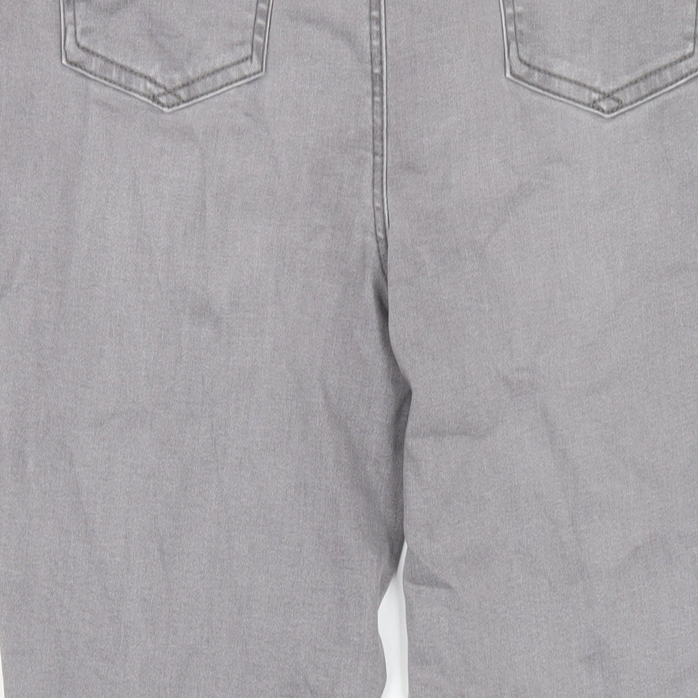 TU Womens Grey Cotton Skinny Jeans Size 16 L27 in Regular Zip