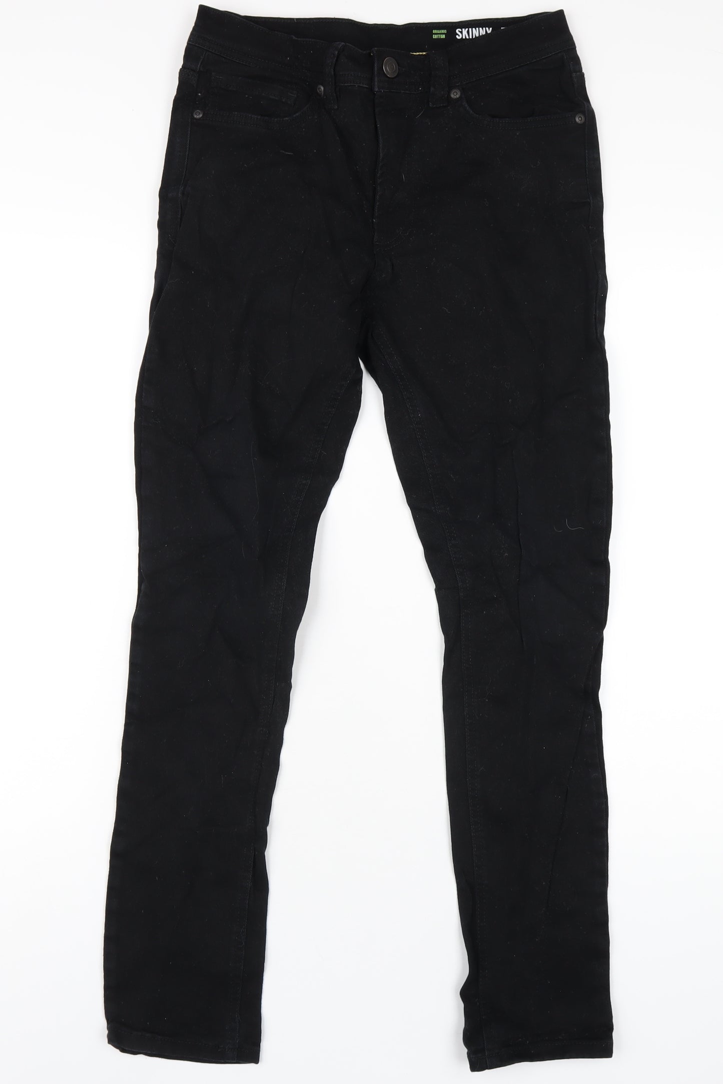F&F Mens Black Cotton Skinny Jeans Size 30 in L30 in Regular Zip