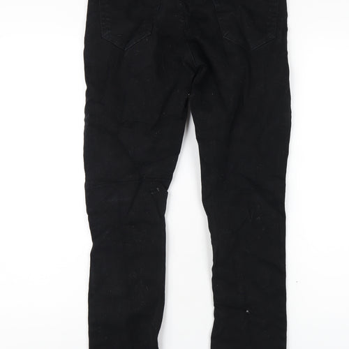 F&F Mens Black Cotton Skinny Jeans Size 30 in L30 in Regular Zip