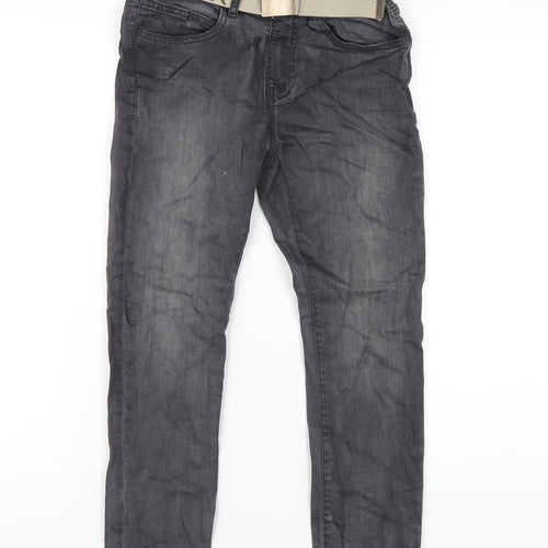 Zara Boys Black Cotton Skinny Jeans Size 9 Months L24 in Regular Zip