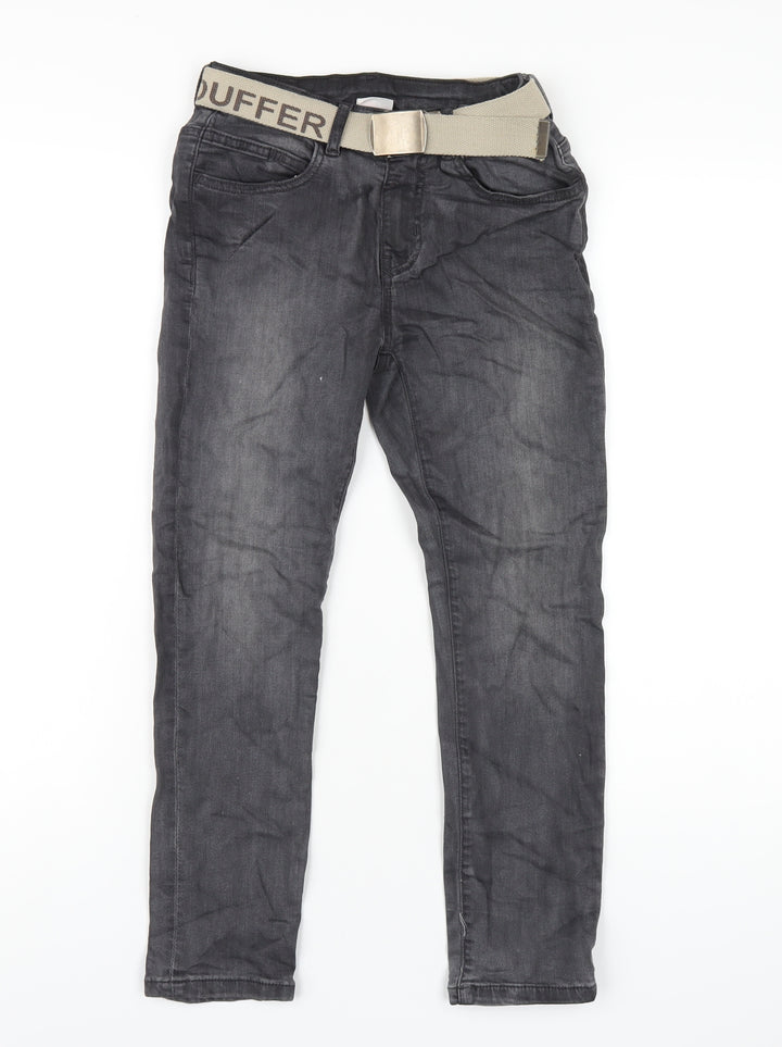Zara Boys Black Cotton Skinny Jeans Size 9 Months L24 in Regular Zip