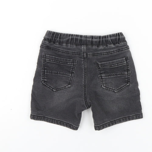 NEXT Boys Black Cotton Bermuda Shorts Size 2 Years Regular Drawstring