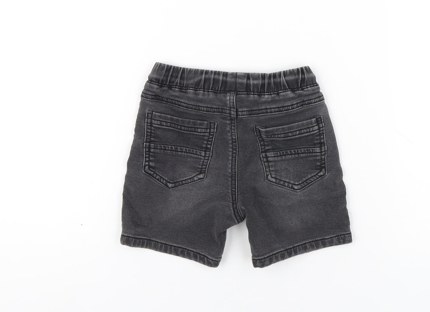 NEXT Boys Black Cotton Bermuda Shorts Size 2 Years Regular Drawstring
