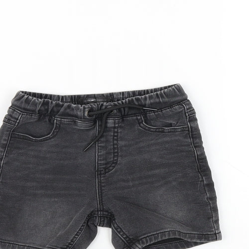NEXT Boys Black Cotton Bermuda Shorts Size 2 Years Regular Drawstring