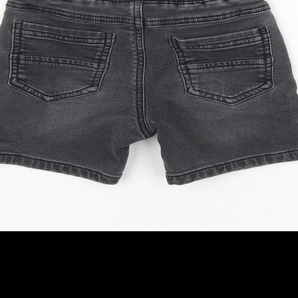NEXT Boys Black Cotton Bermuda Shorts Size 2 Years Regular Drawstring