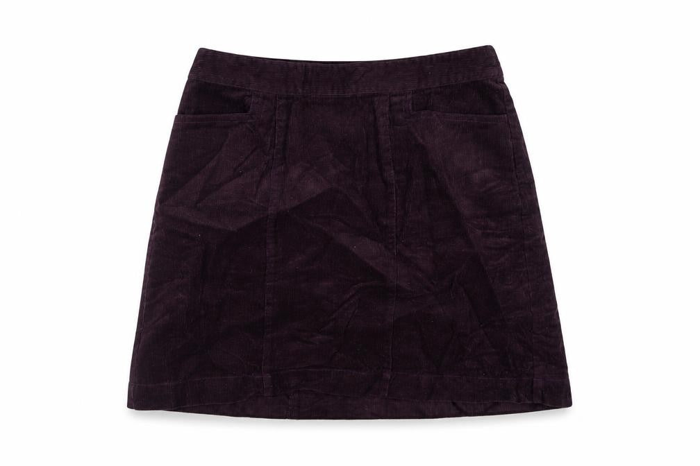 Oasis Womens Purple Cotton A-Line Skirt Size 8 Zip