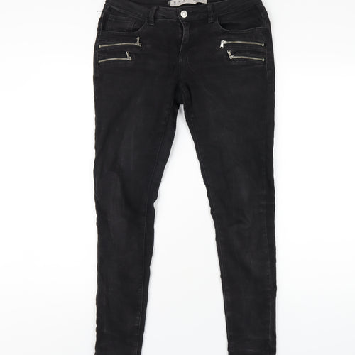 Denim & Co. Womens Black Cotton Skinny Jeans Size 10 L29 in Regular Zip