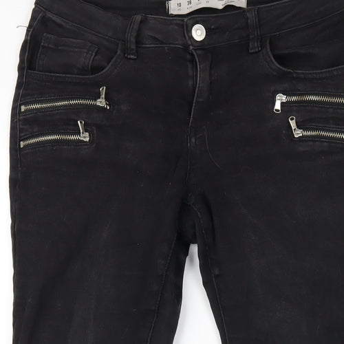 Denim & Co. Womens Black Cotton Skinny Jeans Size 10 L29 in Regular Zip