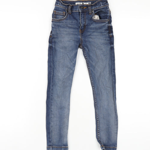 TU Boys Blue Cotton Skinny Jeans Size 7 Years L21 in Regular Zip