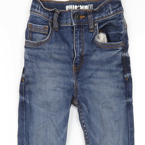 TU Boys Blue Cotton Skinny Jeans Size 7 Years L21 in Regular Zip