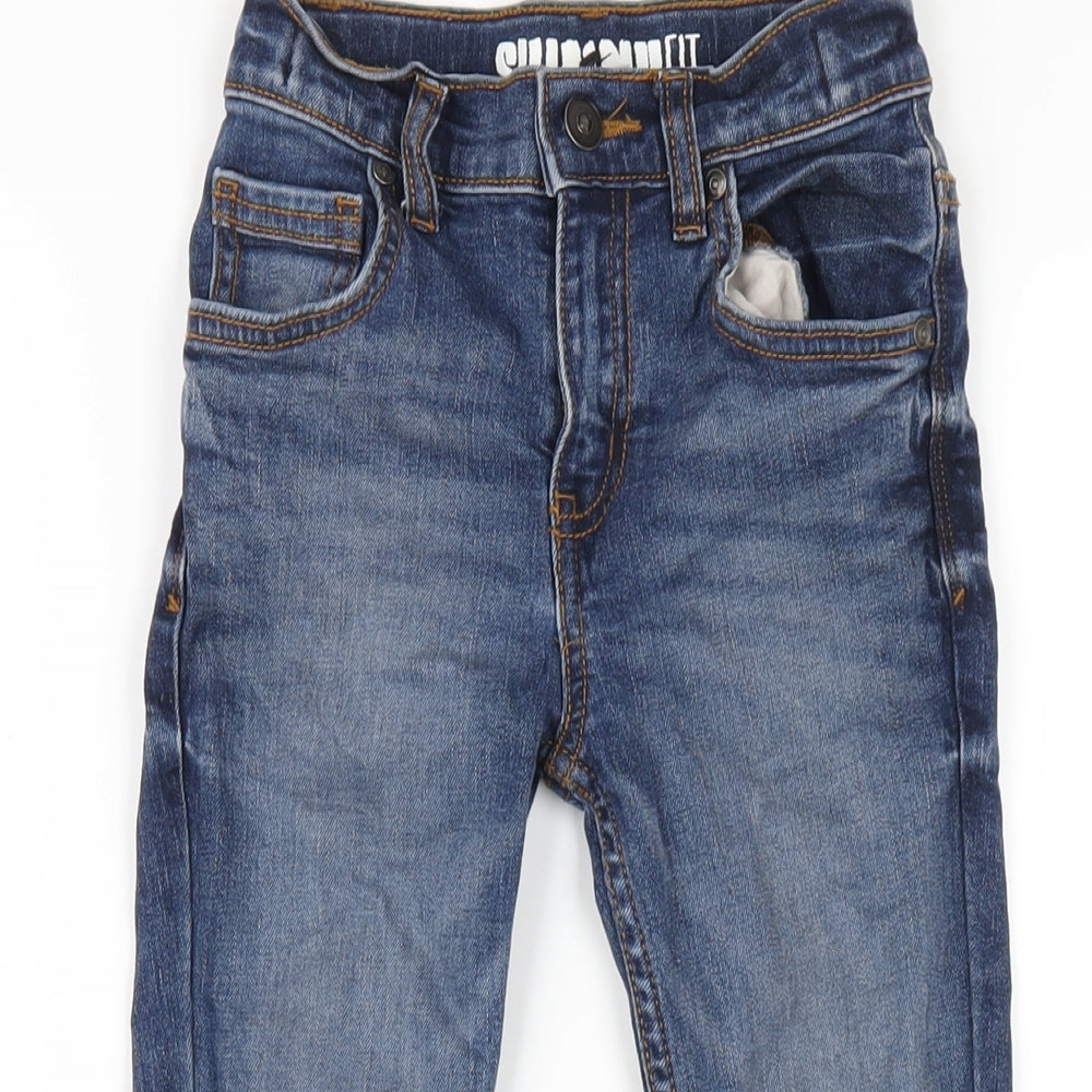 TU Boys Blue Cotton Skinny Jeans Size 7 Years L21 in Regular Zip