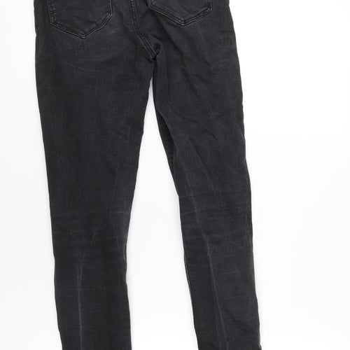 Zara Womens Black Cotton Skinny Jeans Size 8 L28 in Regular Zip