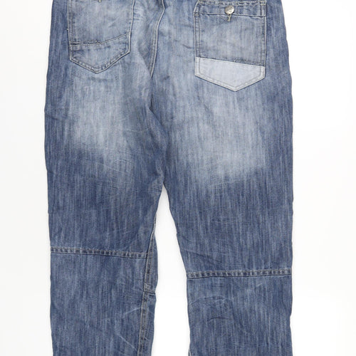 AIRWALK Mens Blue Cotton Tapered Jeans Size 36 in L30 in Regular Drawstring