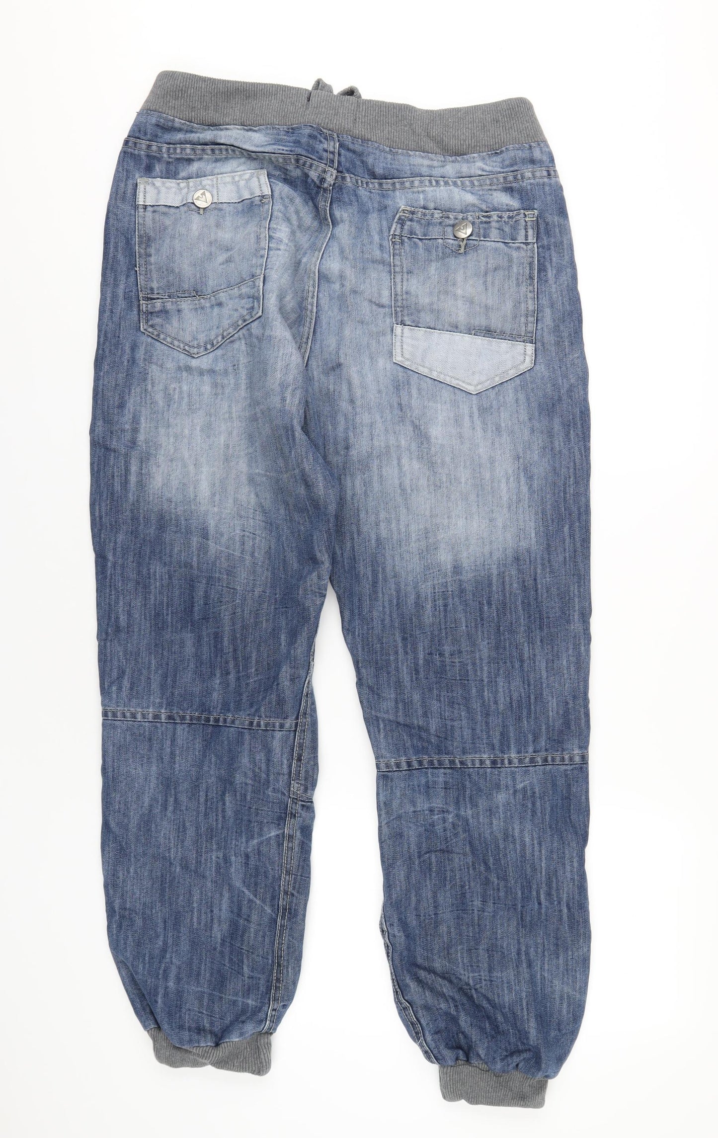 AIRWALK Mens Blue Cotton Tapered Jeans Size 36 in L30 in Regular Drawstring